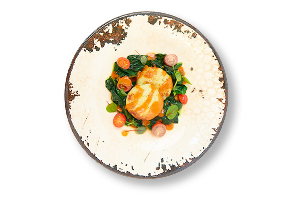 Котлета из филе судака со шпинатом