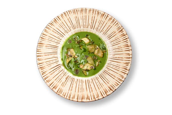 Зеленый гаспачо с лангустинами